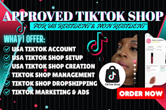create USA tiktok shop account, tiktok marketing, tiktok ads for non resident