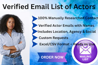 generate email list of actor in USA canada UK london