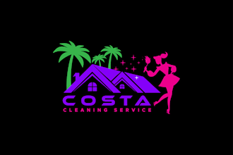 design clean and modern commercial cleaning service logo
