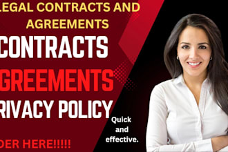 write legal contracts, agreements, nda, terms and conditions, privacy policy