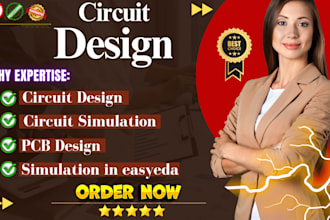 do circuit design, simulation, pcb design in proteus, easyeda and pspice