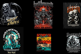 create trendy custom t shirt designs for pod  brands