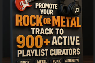 pitch your spotify rock metal music promotion to 900 active playlist curators