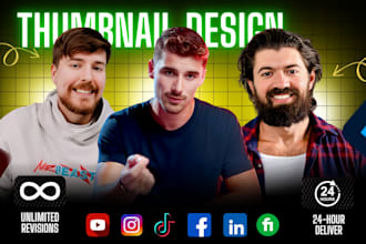 create clickbait thumbnails for all social media in 3 hours