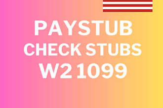 do paystub, check stubs, stubs, payroll, w2, 1099 and 1040