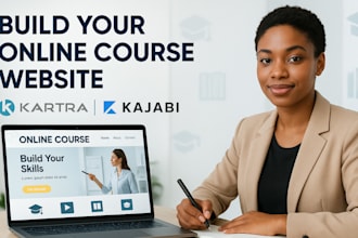 build online course website on kartra, kajabi and thinkfic