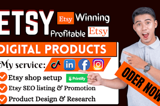 set up an etsy shop set up, etsy SEO listings tshirt design digital products
