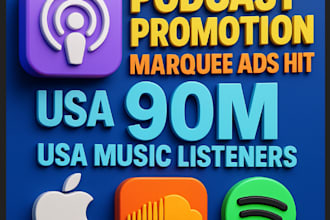 do podcast promotion marquee ads hit 90m usa music listeners apple, soundcloud