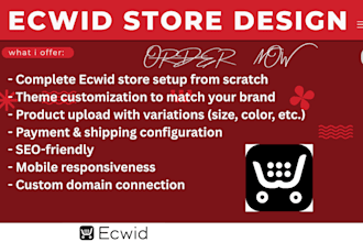 create, design and optimize your ecwid online store with full product setup
