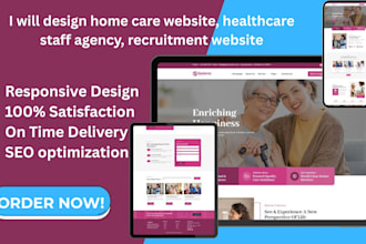 design home care website, healthcare staff agency, recruitment website