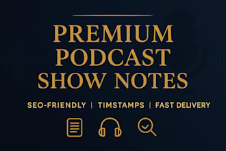 listen and write podcast show notes within  a days