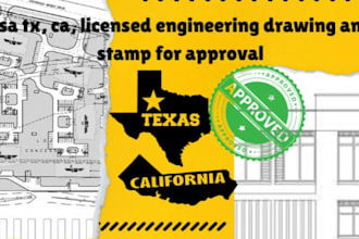do architect fl, tx, ca, ny, licensed engineering drawing and stamp for approval