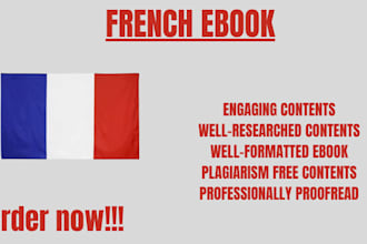 deliver your french ebook on any topic with lightning speed