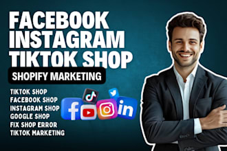 setup tiktok shop instagram shop facebook shop tiktok dropshipping shop