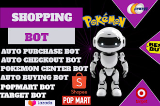 develop pokemon center bot tcg player bot auto purchase bot scalping bot