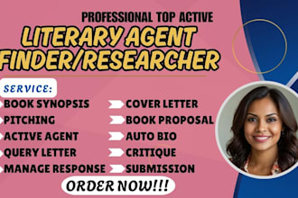 find top active literary agent for your book proposal, write query and pitching