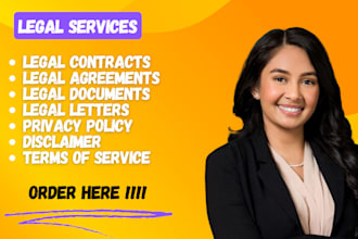 draft and review legal contracts, agreements, legal letters, cease and desist