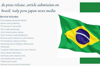 do press release, article submission on top brazil, italy peru japan news media