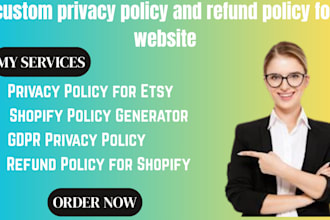custom privacy and refund policy for website or store