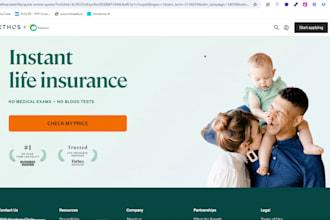 build health, insurance, property, life, pet, auto vehicle, wordpress website
