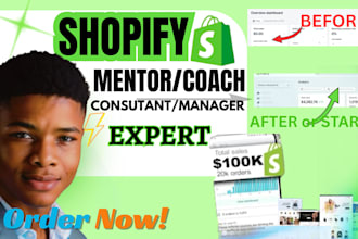 be shopify dropshipping mentor, shopify store mentor, shopify coach, manager