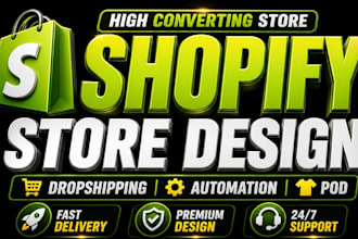 customize shopify store, redesign shopify website, create dropshipping store