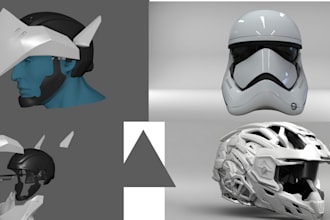 design 3d mask, 3d helmet, cosplay armor 3d custom mask for printing