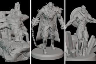 sculpt custom 3d monsters, miniatures for 3d printing