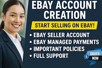 do ebay account creation, open ebay seller account, ebay store setup, ebay SEO
