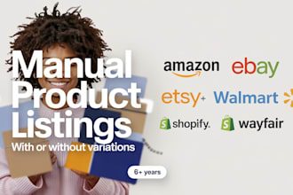 handle listings on amazon, etsy, ebay, walmart, shopify