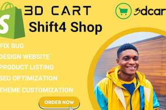 design 3dcart website or shift4shop, shopify store shift4shop, squarespace