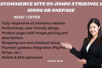 create responsive ecommerce site on jimdo strikingly ionos or onepage