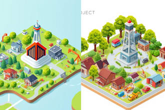draw any map illustration in high quality for your project building business map