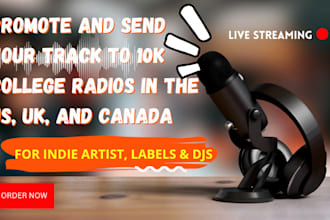 promote and send your track to 10k college radios in the US, UK, and canada
