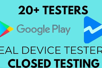 provide 12 testers or 20 testers for google play console closed testing