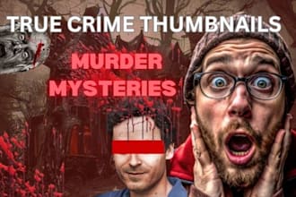 design amazing true crime, police true crime thumbnails