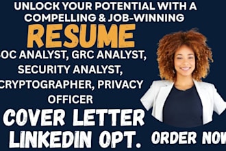 write a cyber security, grc analyst, cryptographer, privacy officer, resume, cv