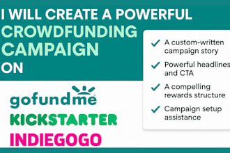 crowdfunding campaign creation on gofundme fundraising indiegogo and kickstarter