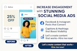 do social media ads, facebook and instagram posts, captions, hashtags, campaigns