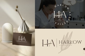 luxury elegant minimalist signature initial letter feminine logo