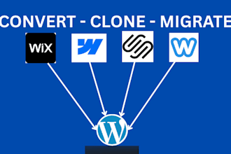 clone migrate wix, webflow, squarespace to wordpress website