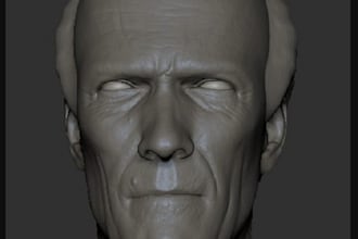 sculpt realistic 3d head bust portrait character figure model for 3d printing