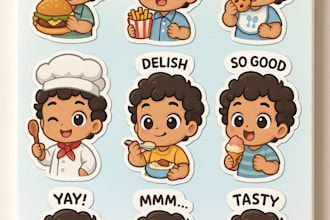 create custom anime foodie chibi sticker packs for you