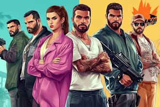 draw game style and gta character illustration for you