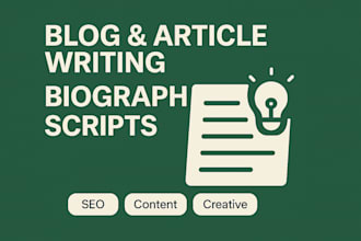 write high quality blog posts, bios, or scripts
