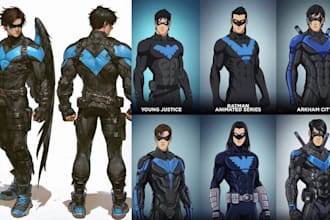 create amazing art superhero character design for comics