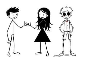 draw custom stick figures and stickman in any style or stick figure to your need