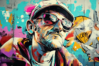 create graffiti street art pop art of any picture