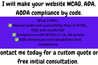 make your website wcag, ada, aoda compliance by code