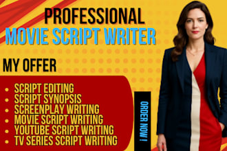 write feature film, TV pilot movie, script screenplay, movie script writing